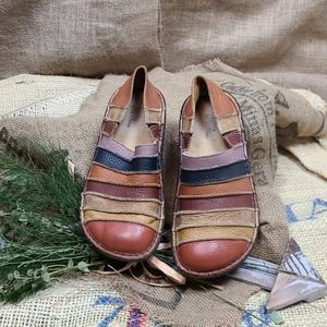 Vintage low wedge Multicolored Leather (Patchwork) Shoes 👞👞